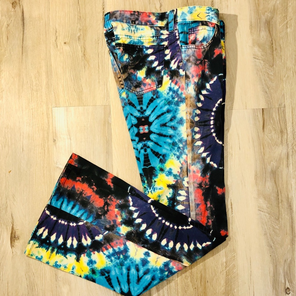 Junya Watanabe tie dye jeans.